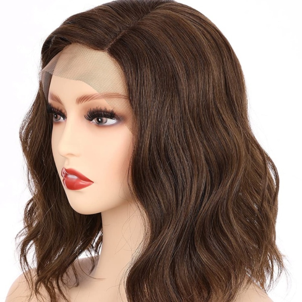 Short Wavy Brown Bob Wigs